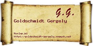 Goldschmidt Gergely névjegykártya